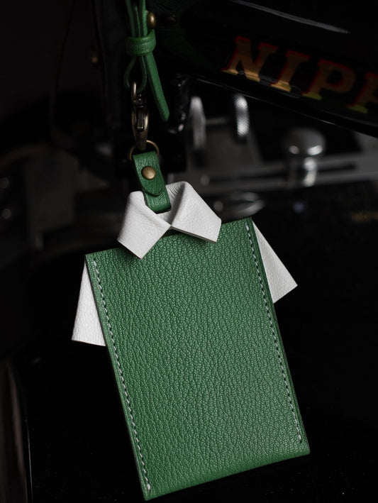 Origami Shirt cardholder (2 tones Sully) - Green